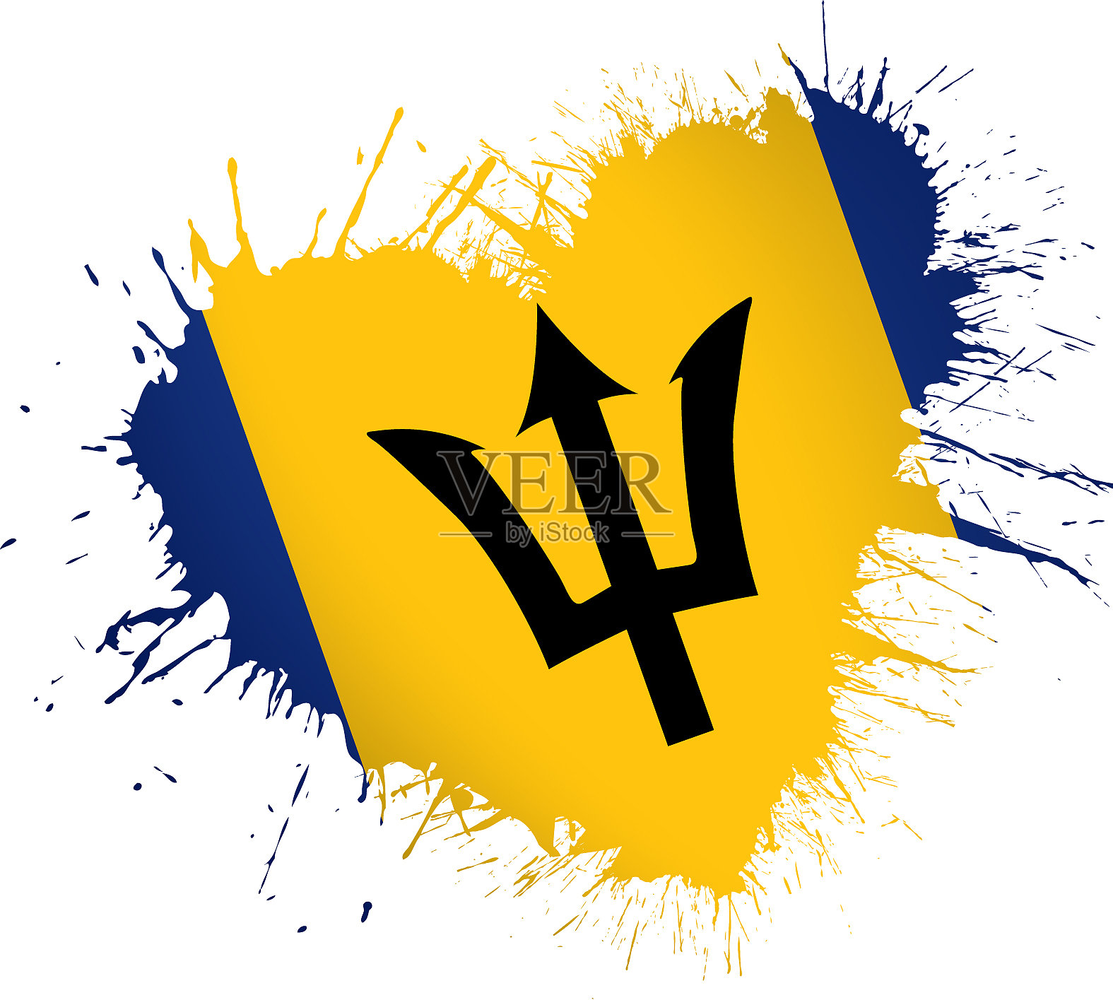 巴巴多斯国旗上有白色设计元素图片