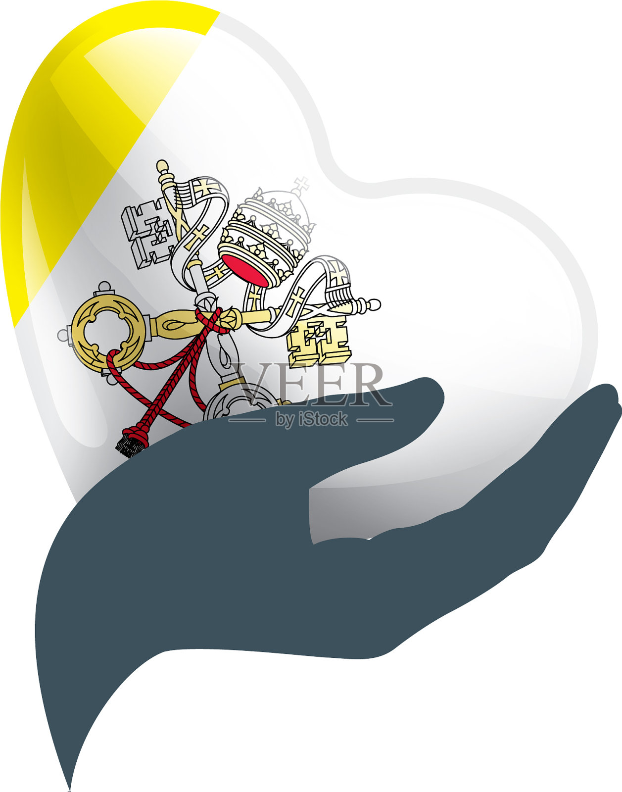 白色的梵蒂冈国旗设计元素图片