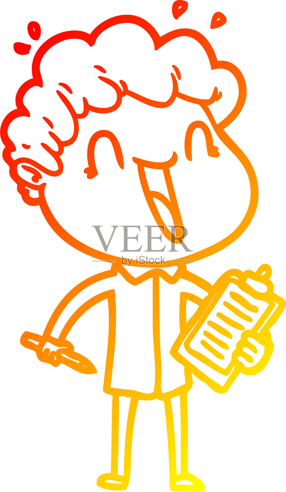 温暖的梯度线画卡通快乐的人设计元素图片