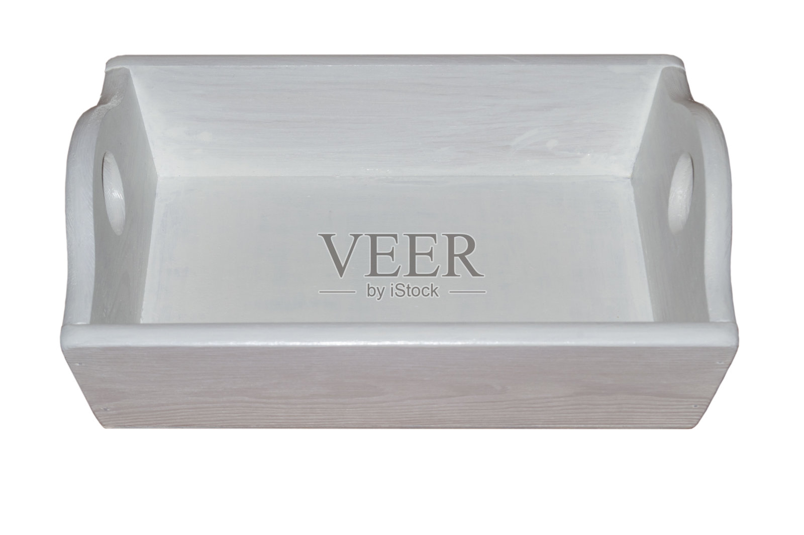 白色背景上的白色木制托盘的另一个视图照片摄影图片