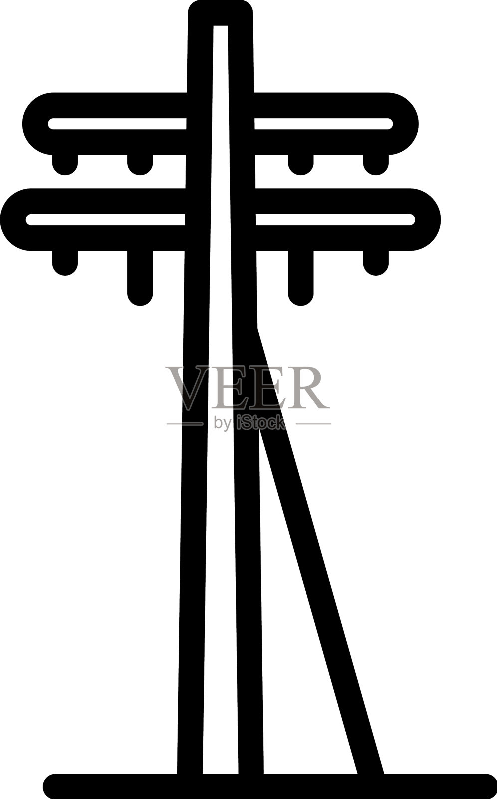 电支柱图标轮廓风格插画图片素材