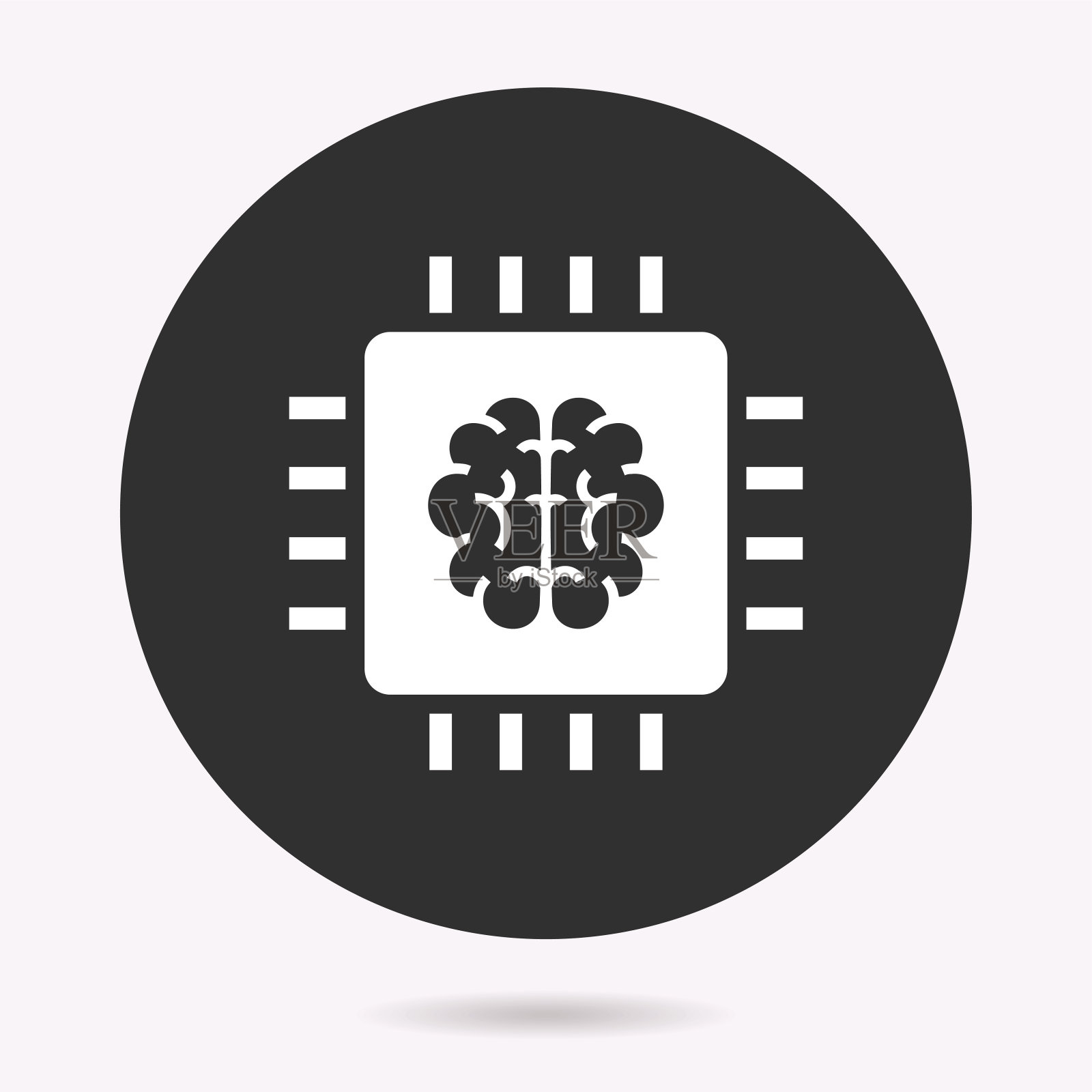 人工大脑矢量图标。插图孤立。简单的象形图。插画图片素材