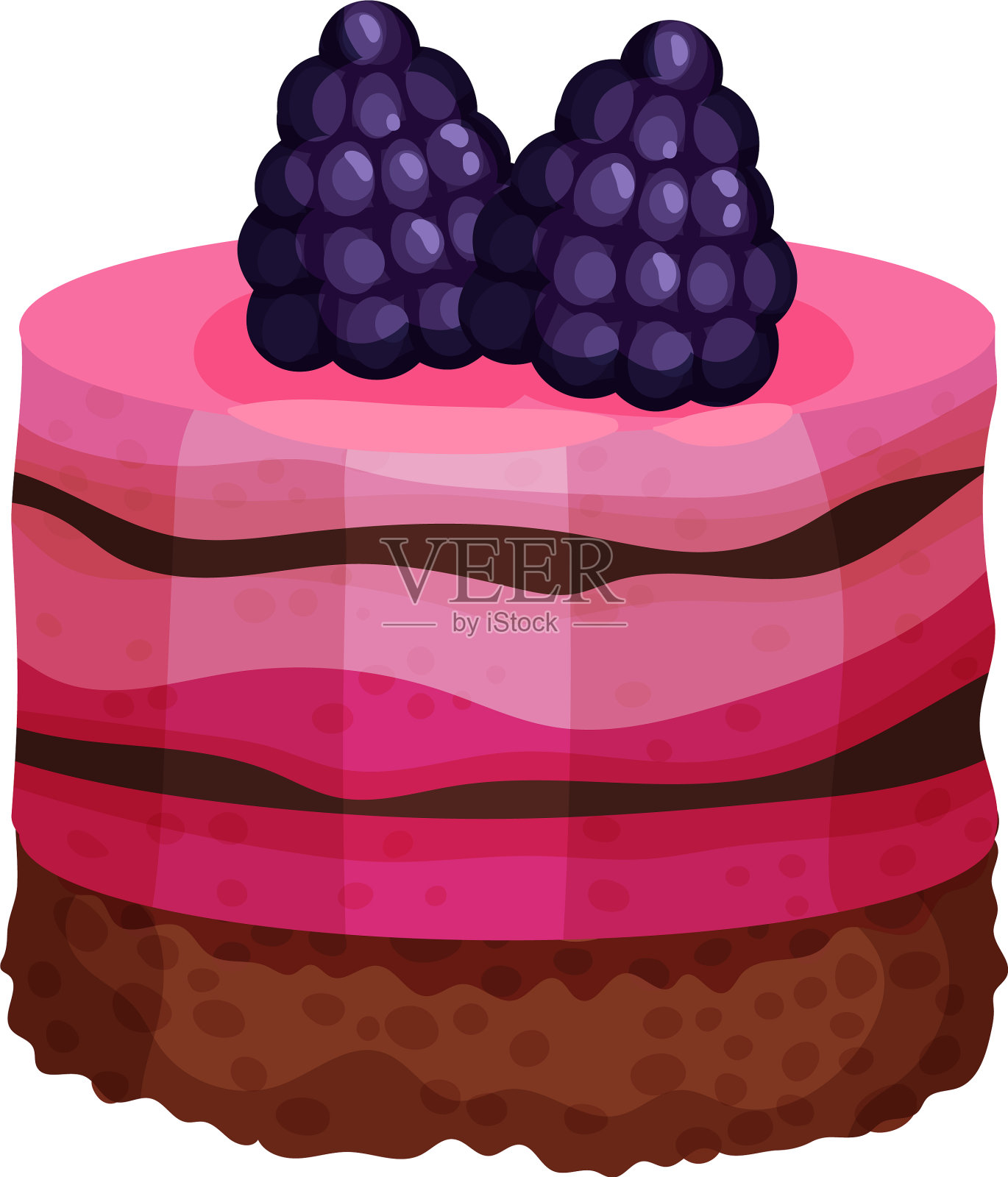 甜甜的纸杯蛋糕，美味的甜点加上奶油和插画图片素材