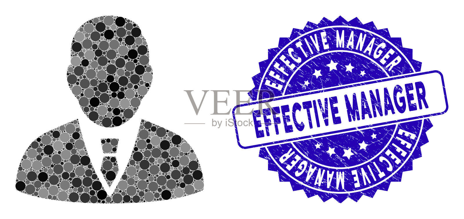 拼贴经理图标用刮痕有效插画图片素材