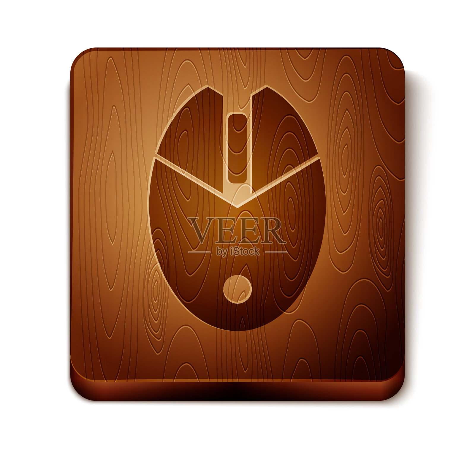 棕色电脑鼠标游戏图标孤立在白色图标素材