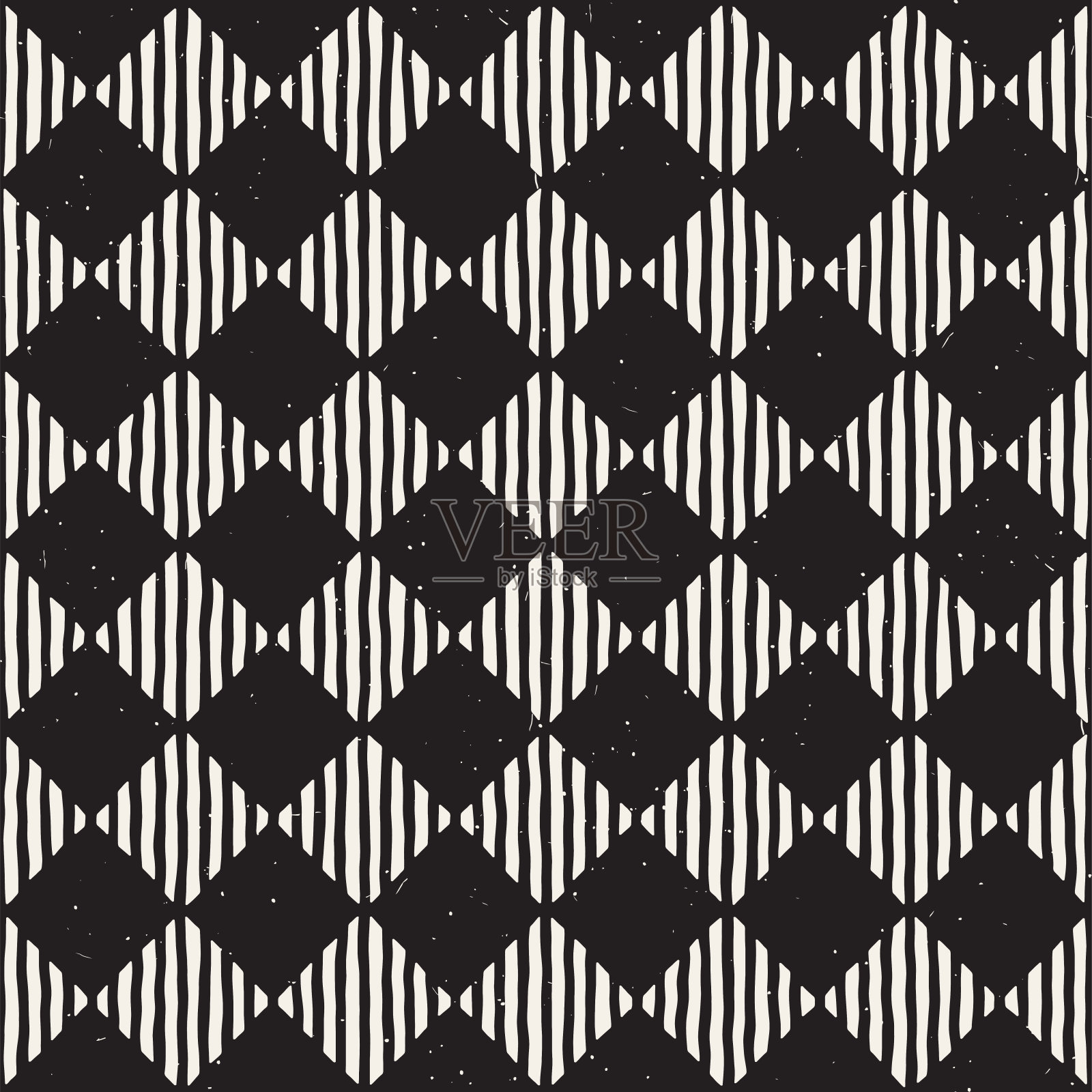 手工绘制无缝重复图案与方格线平铺。粗糙的徒手背景纹理。插画图片素材