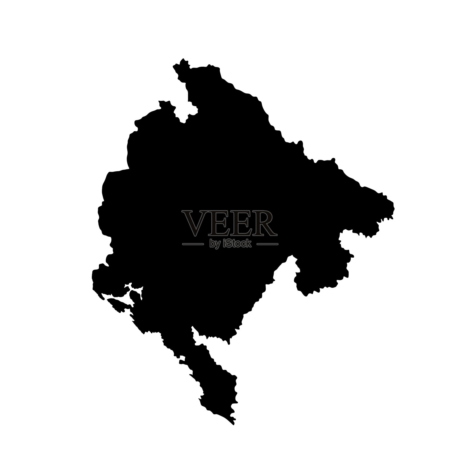 黑山地图轮廓孤立在白色插画图片素材