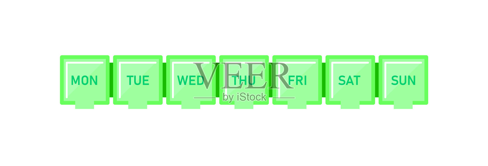 透明塑料组织者为每一天插画图片素材