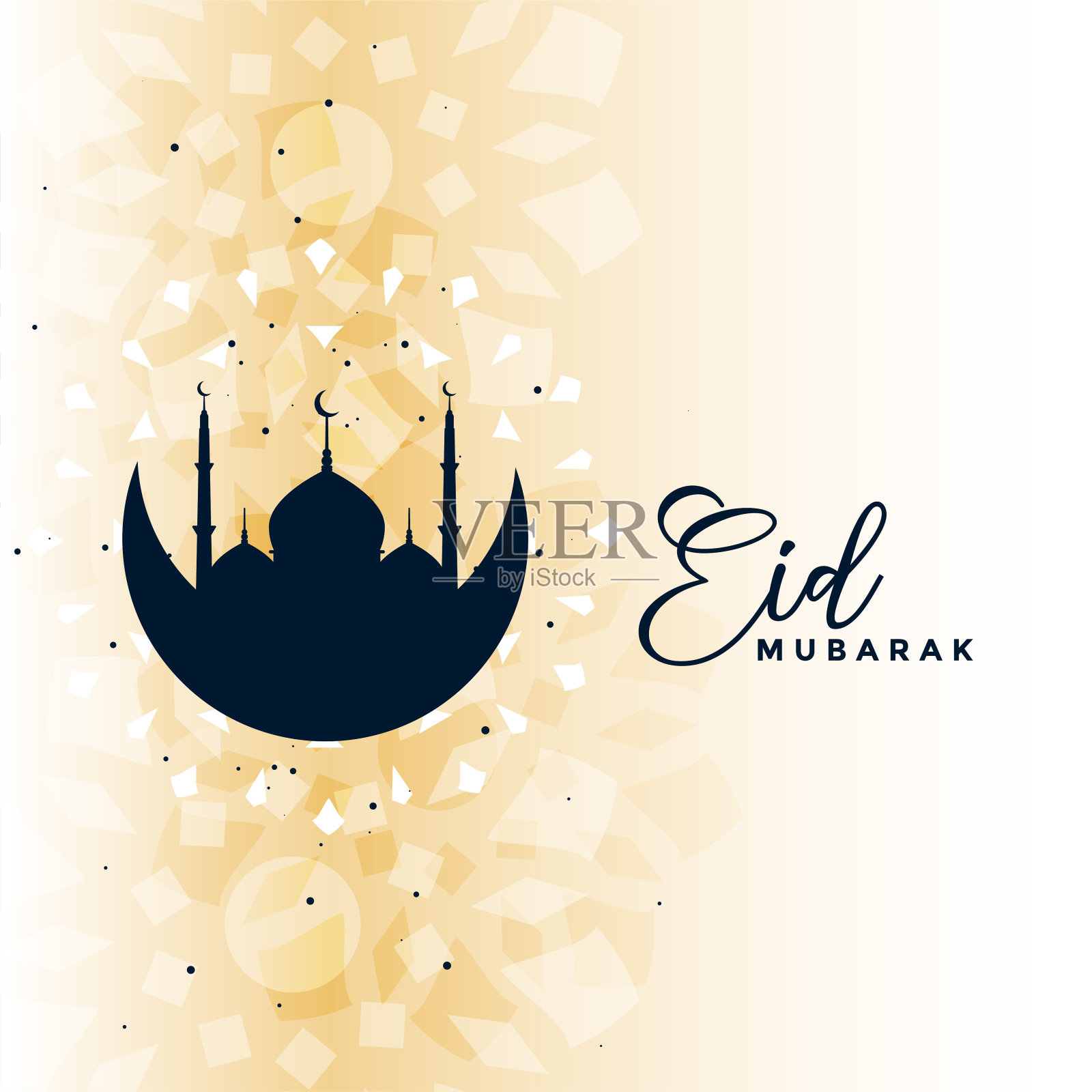 开斋节穆巴拉克祝福卡伊斯兰问候设计设计模板素材