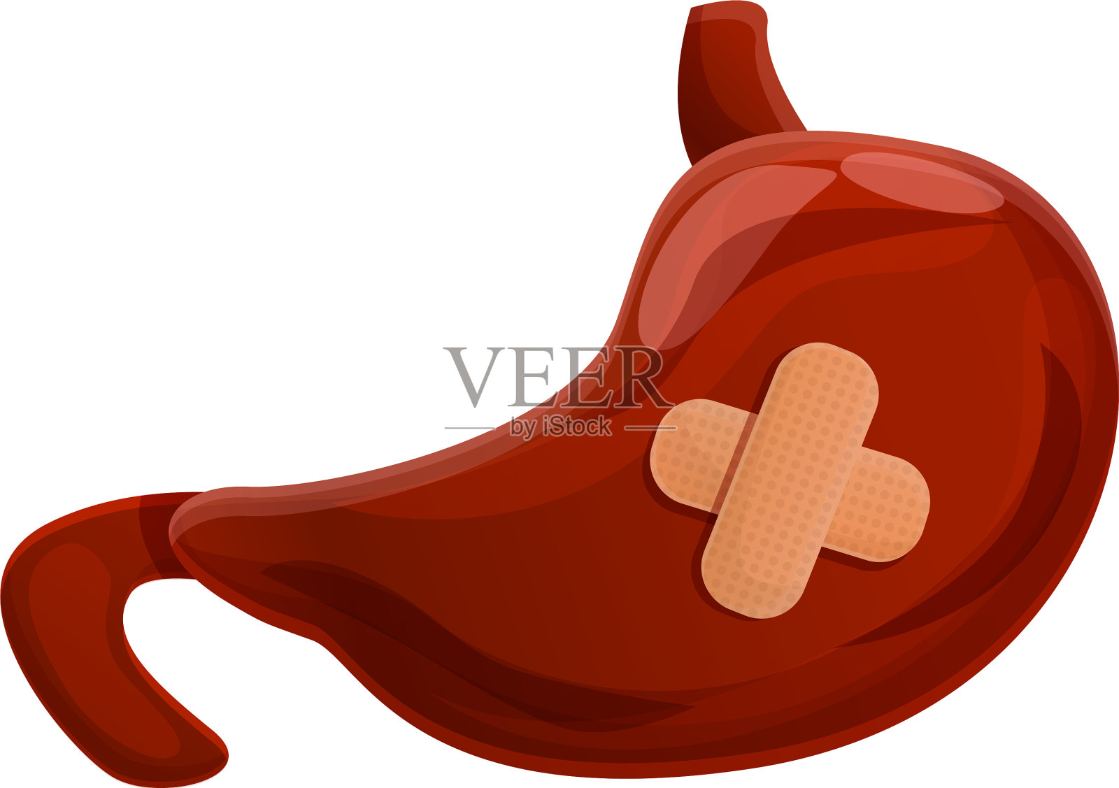 病胃图标卡通风格设计元素图片