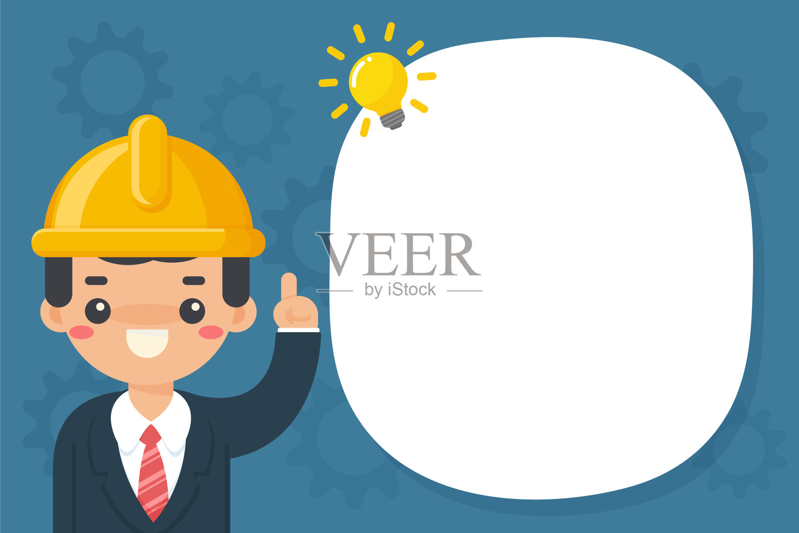 由于创造性的想法ââ工作在一个齿轮的背景。插画图片素材