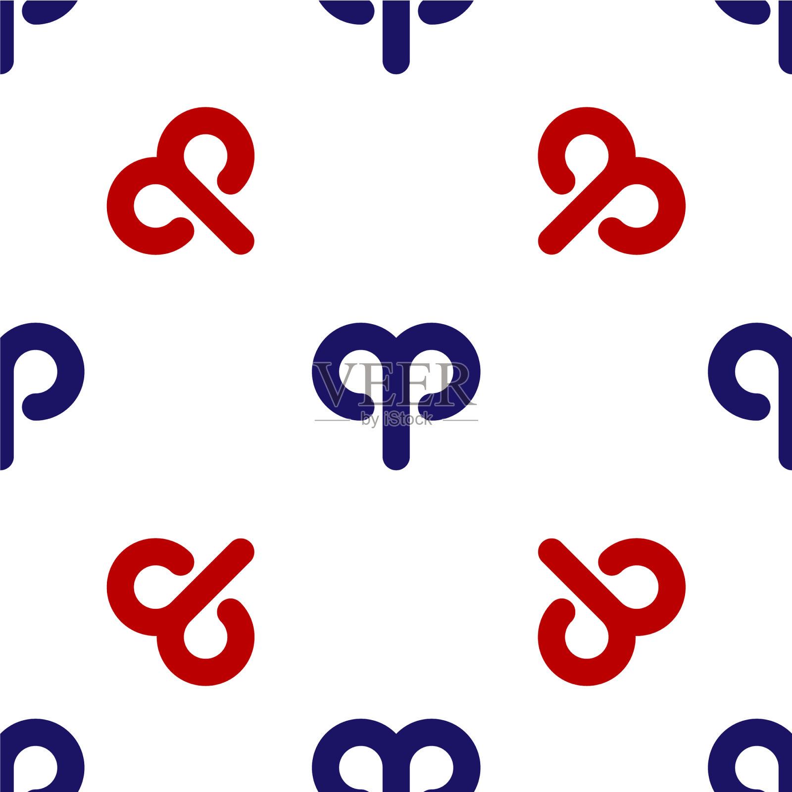 蓝色和红色的白羊座星座是孤立的插画图片素材