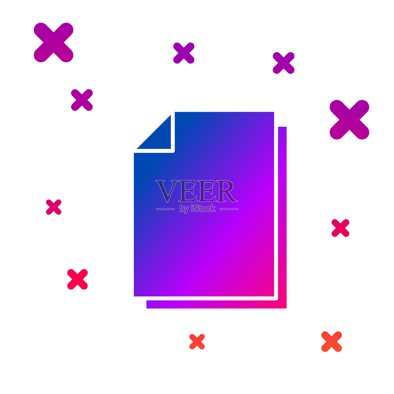 彩色文档图标孤立在白色背景上图标素材