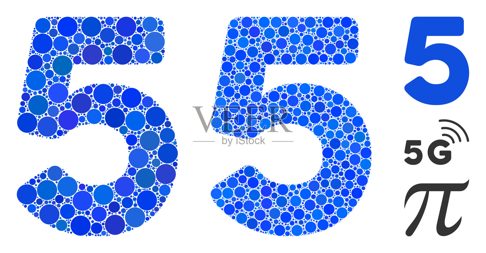 5位马赛克图标圆插画图片素材