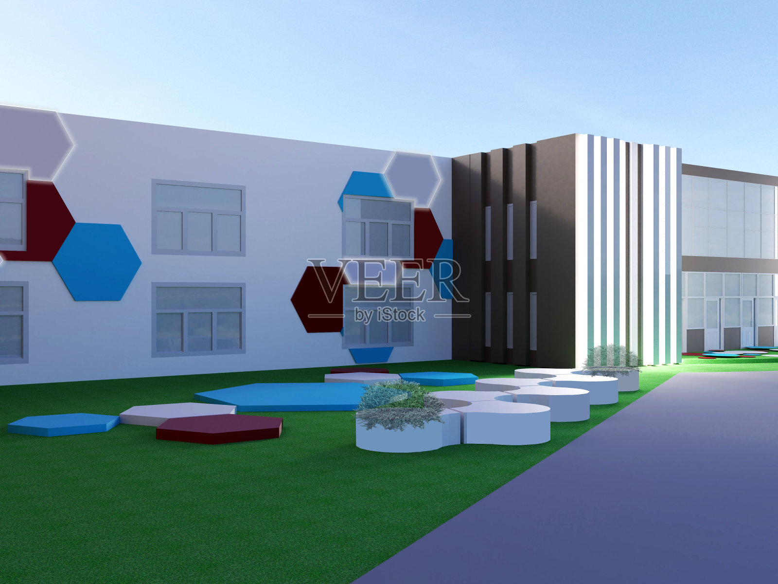 大学小空间的三维建模照片摄影图片