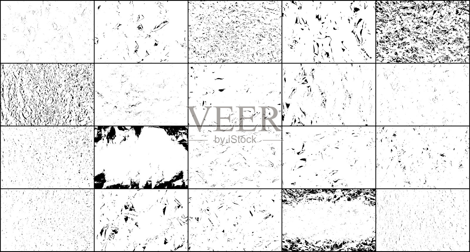 一套心疼的黑色纹理。插画图片素材