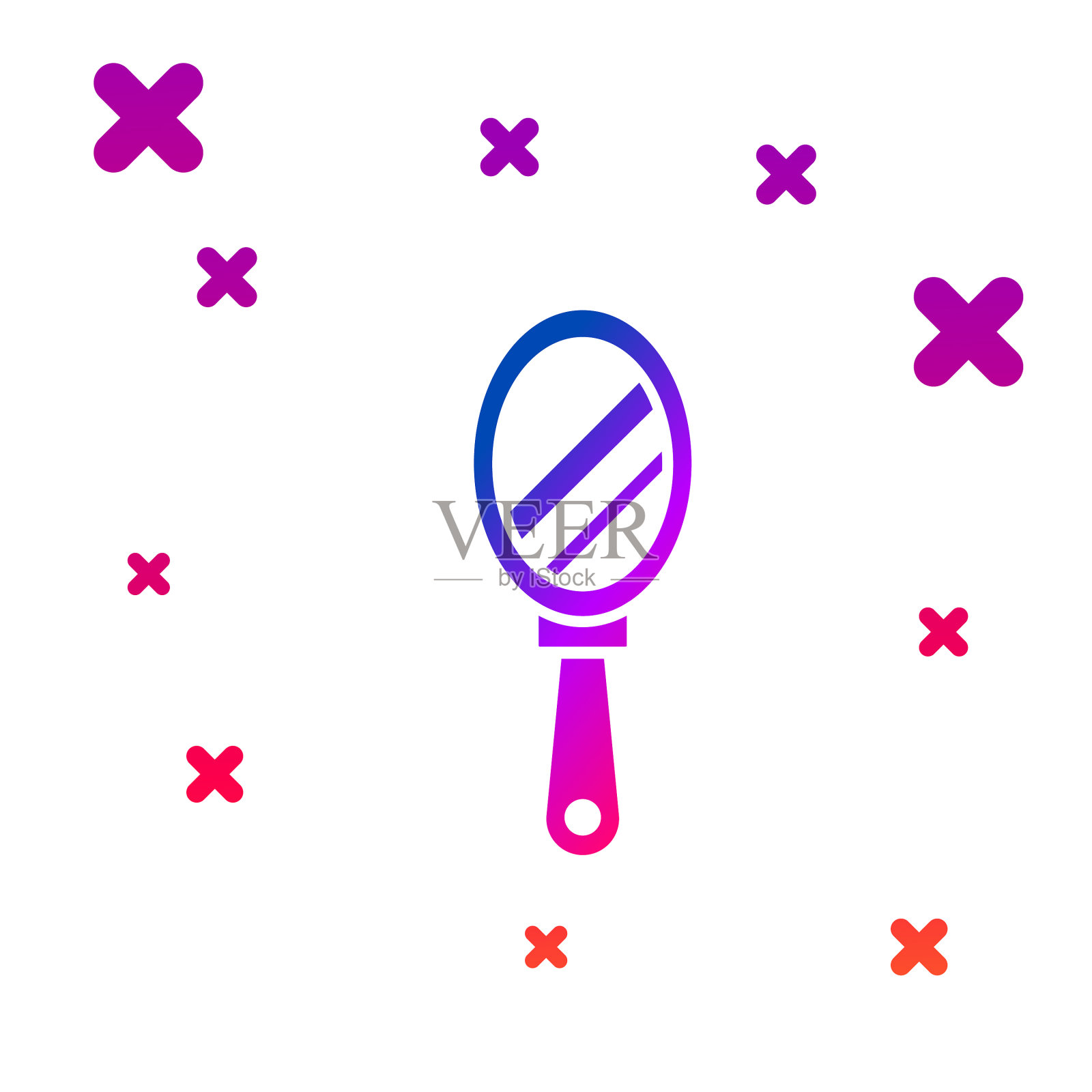 彩色手镜图标孤立在白色插画图片素材