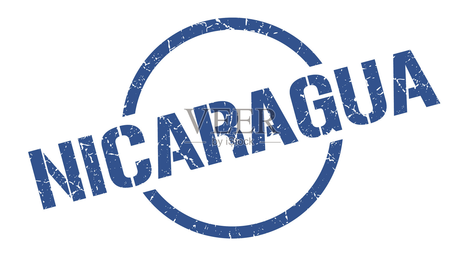 尼加拉瓜邮票尼加拉瓜垃圾round孤立插画图片素材