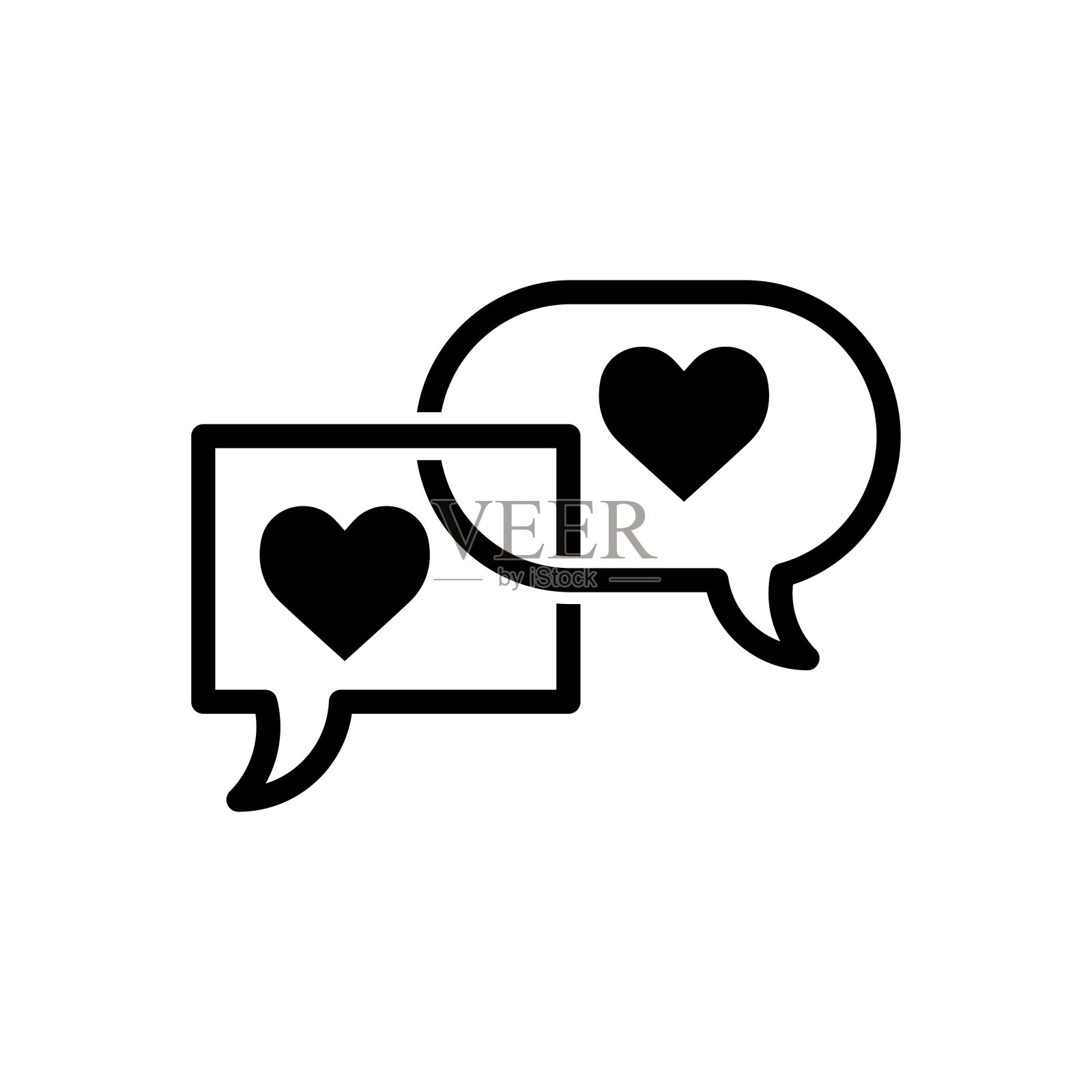 气泡语音图标平面矢量模板设计流行插画图片素材