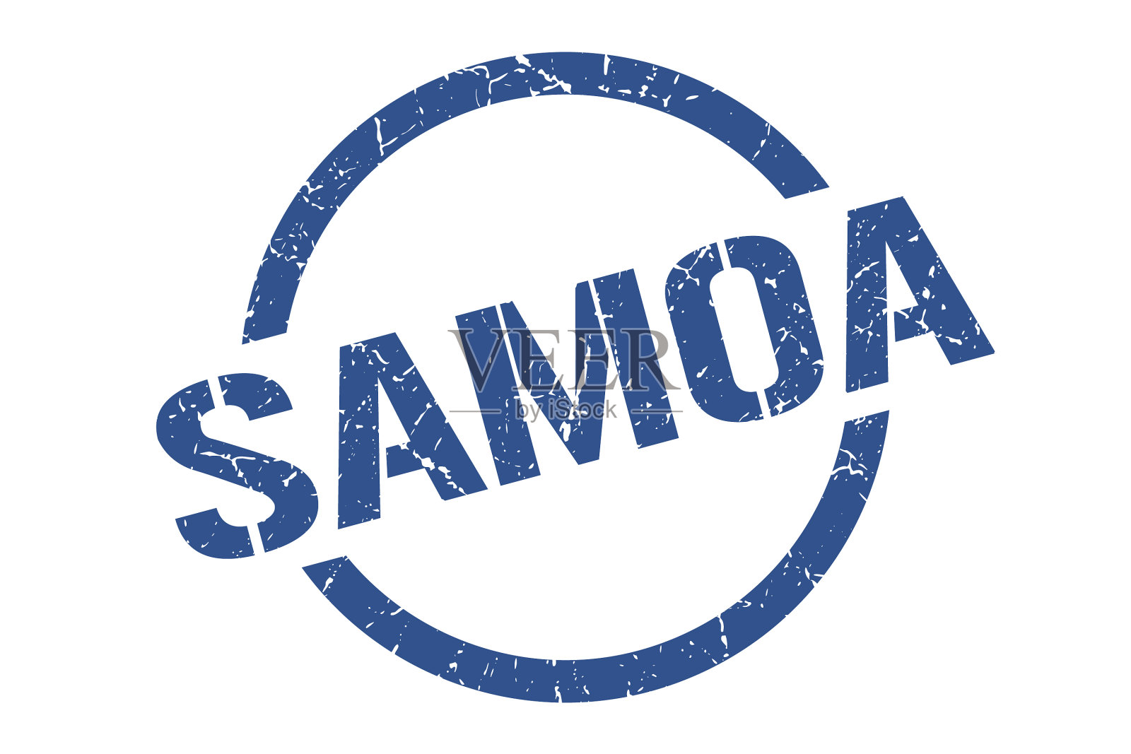 萨摩亚邮票萨摩亚垃圾一轮孤立的标志插画图片素材