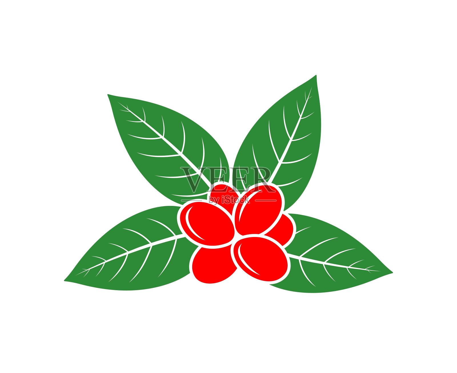 咖啡豆的标志。白色背景上的孤立的咖啡豆插画图片素材