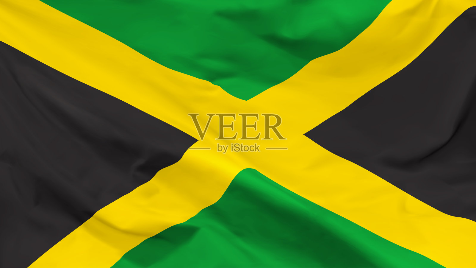 牙买加国旗舞动的碎片以背景、矢量的形式呈现插画图片素材