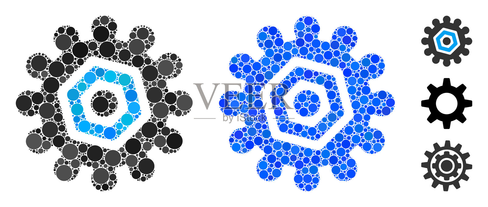 齿轮组成图标球项目插画图片素材