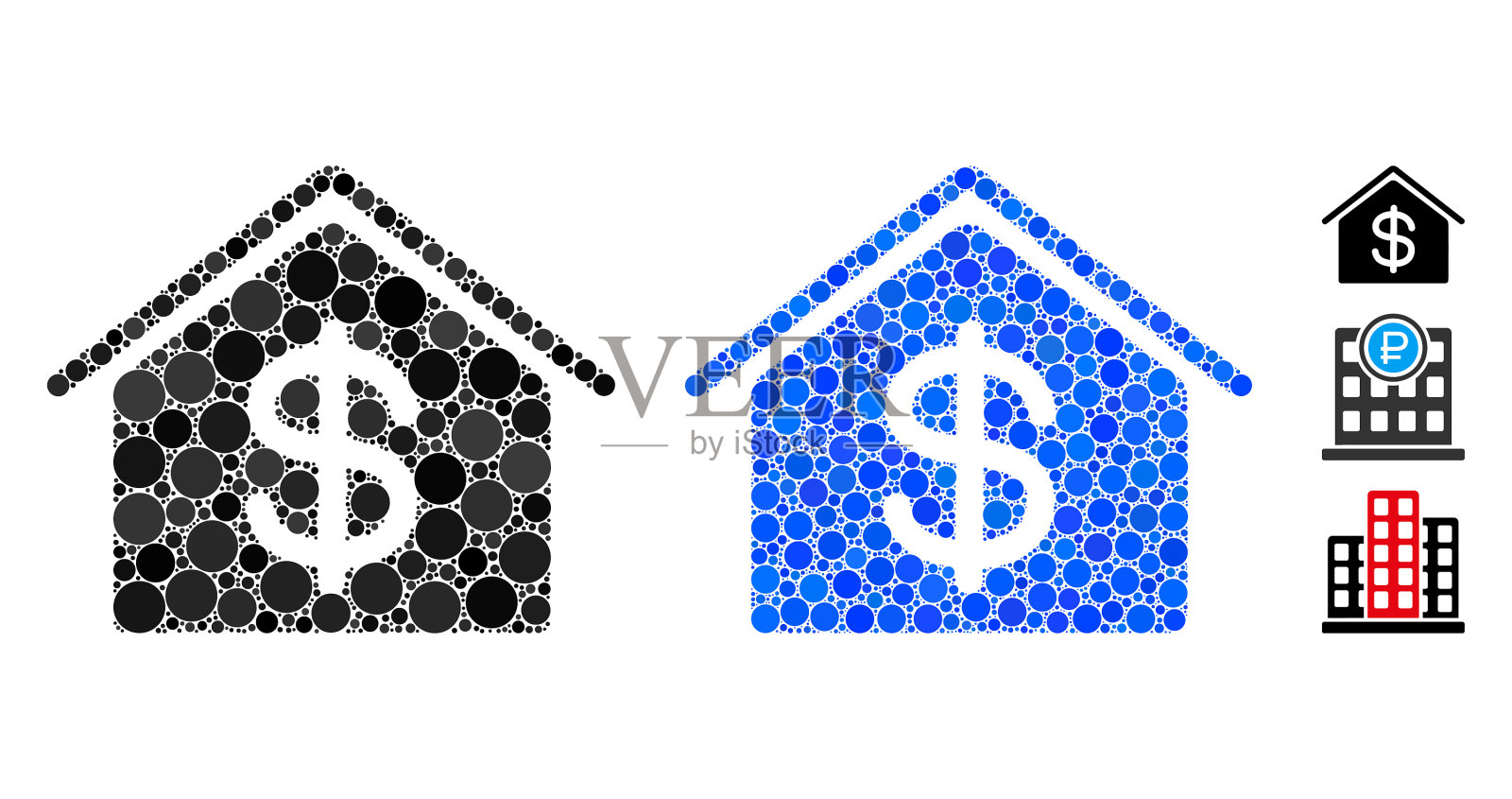 房地产马赛克图标圆点插画图片素材