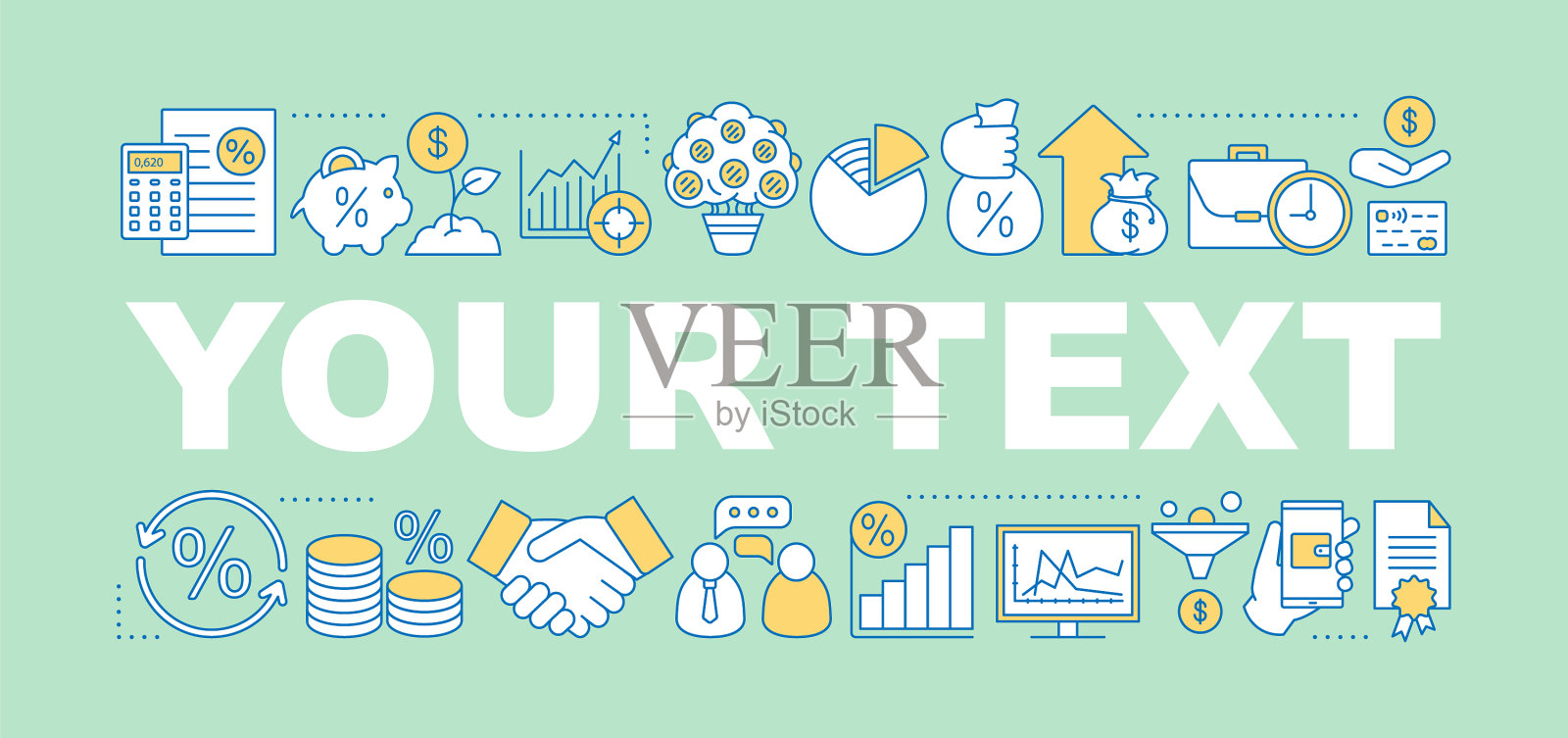 投资词概念横幅插画图片素材