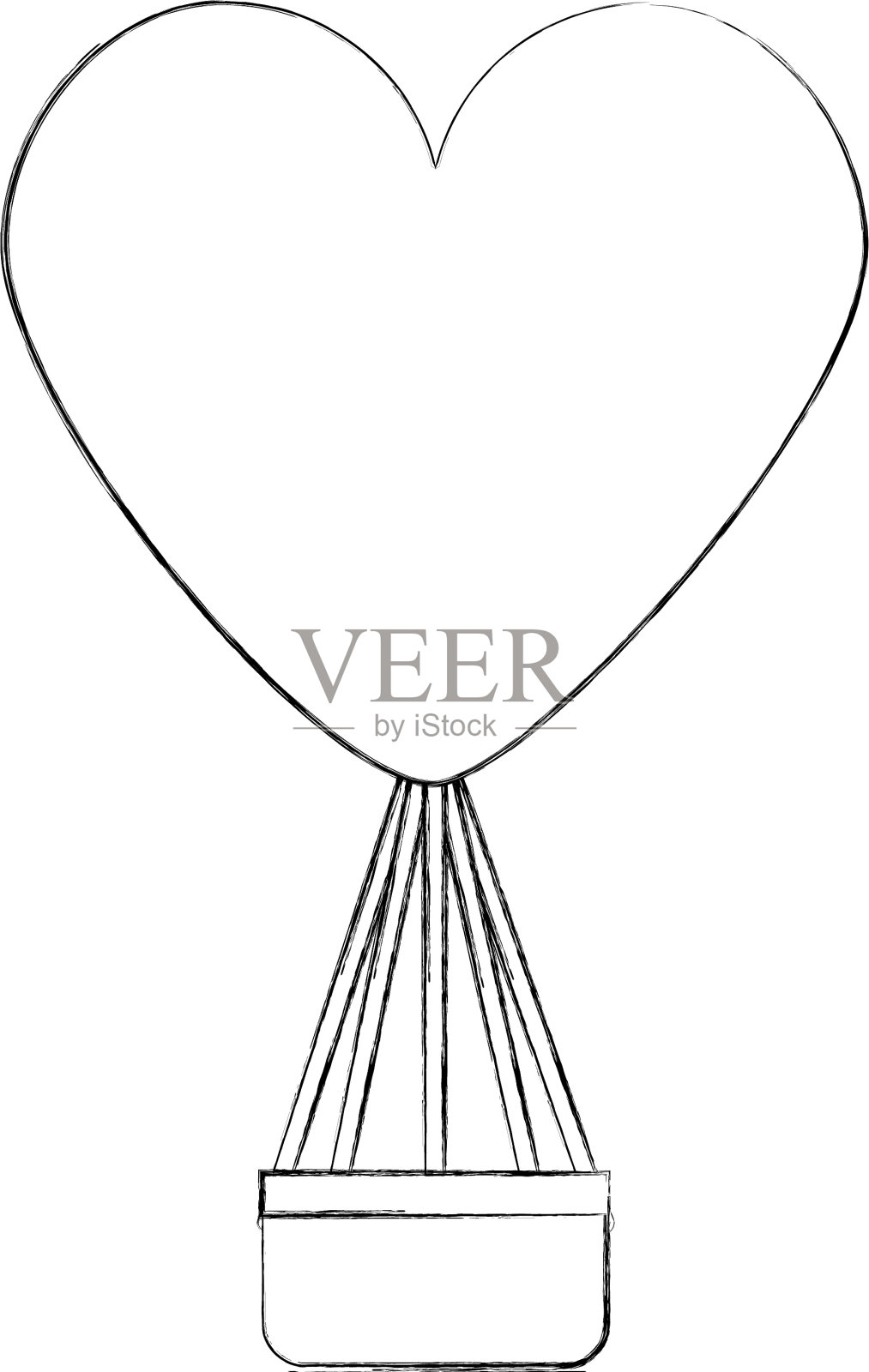 气球热气腾腾，呈心形设计元素图片