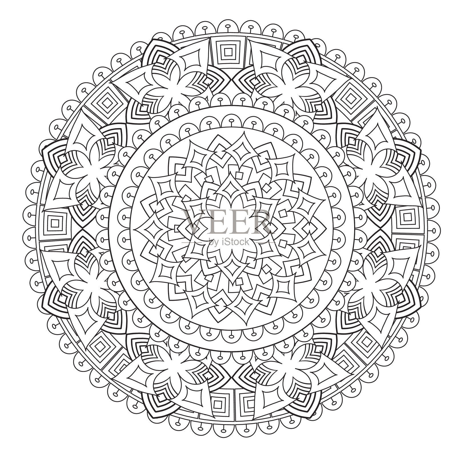 花曼荼罗设计元素图片