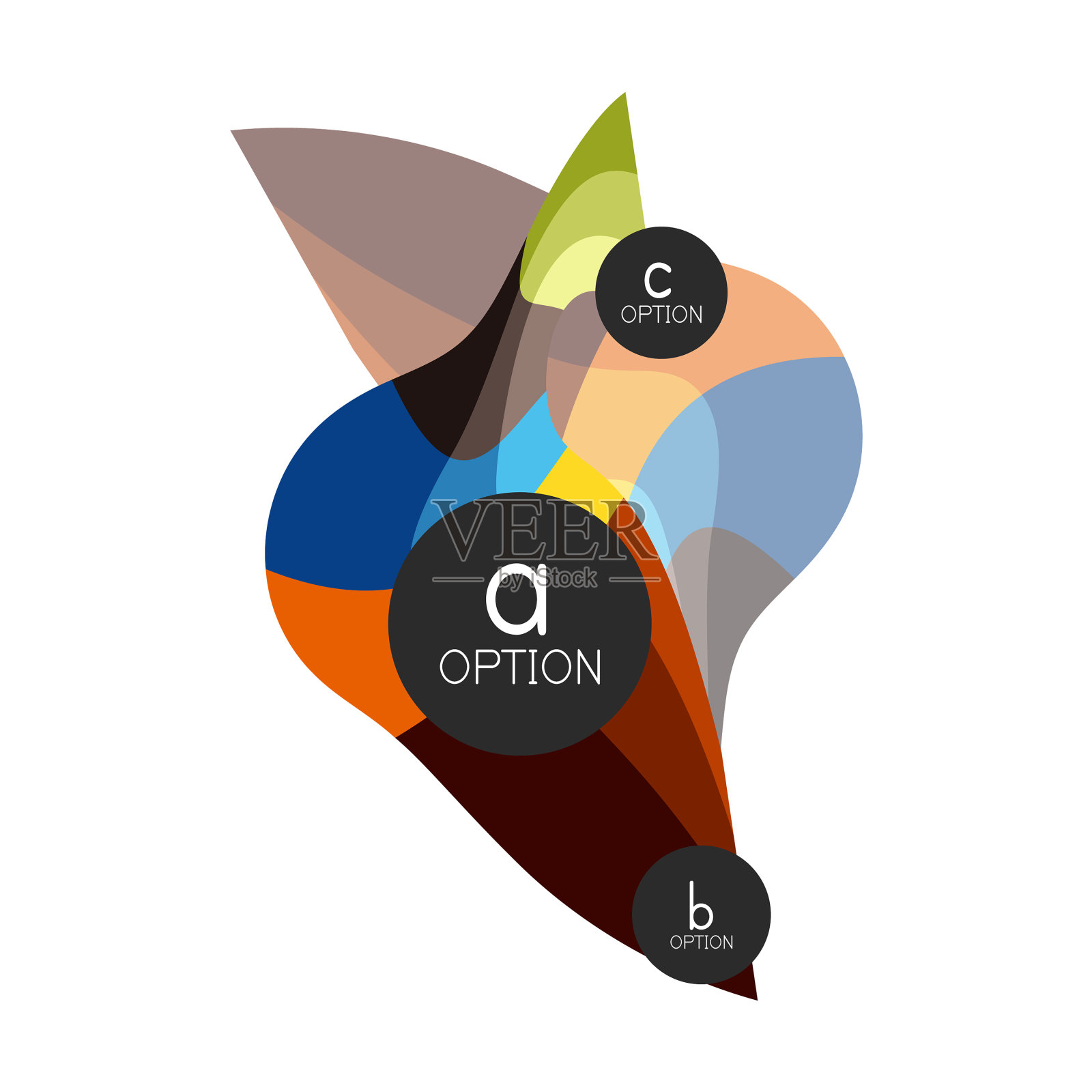 抽象彩色几何选项信息图设计元素图片