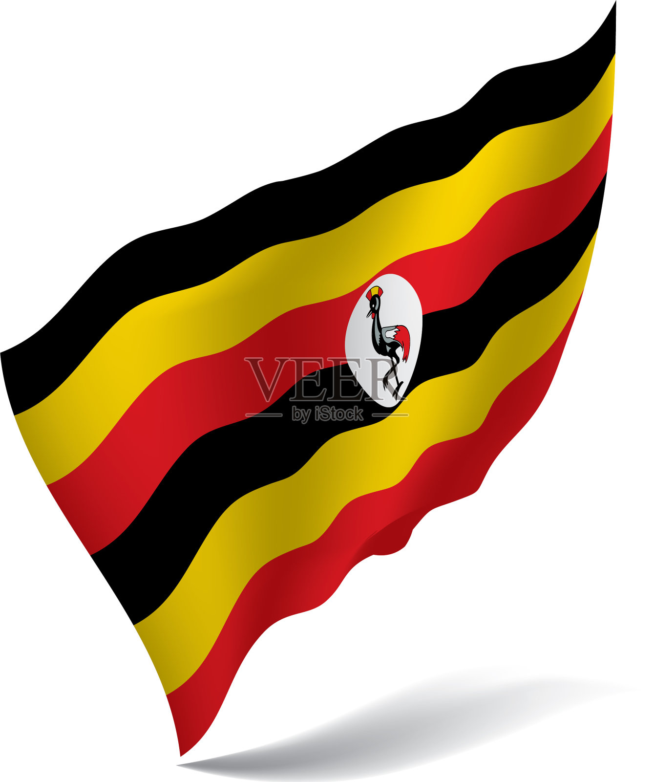 乌干达国旗设计元素图片