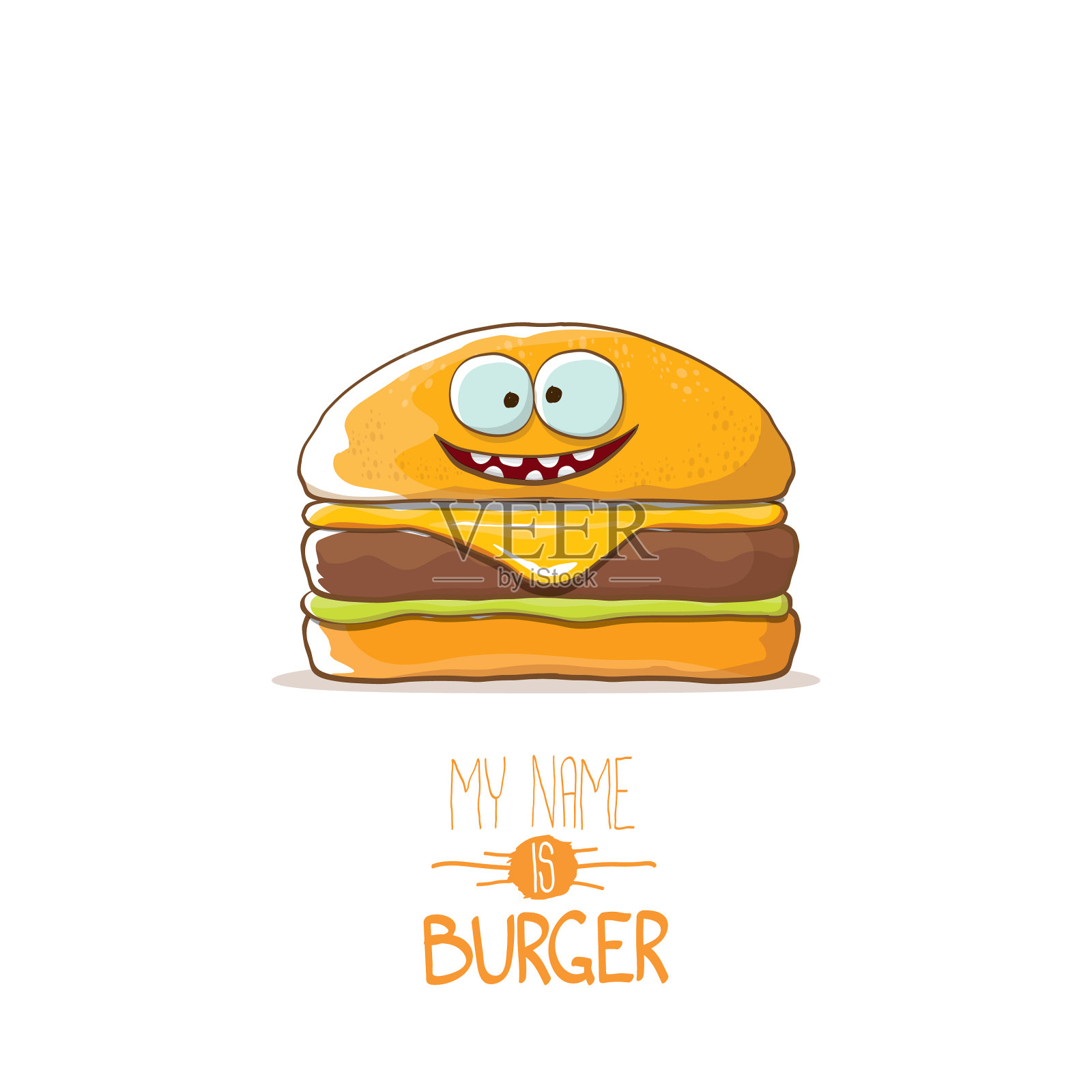 卡通可爱的汉堡人物与奶酪设计元素图片