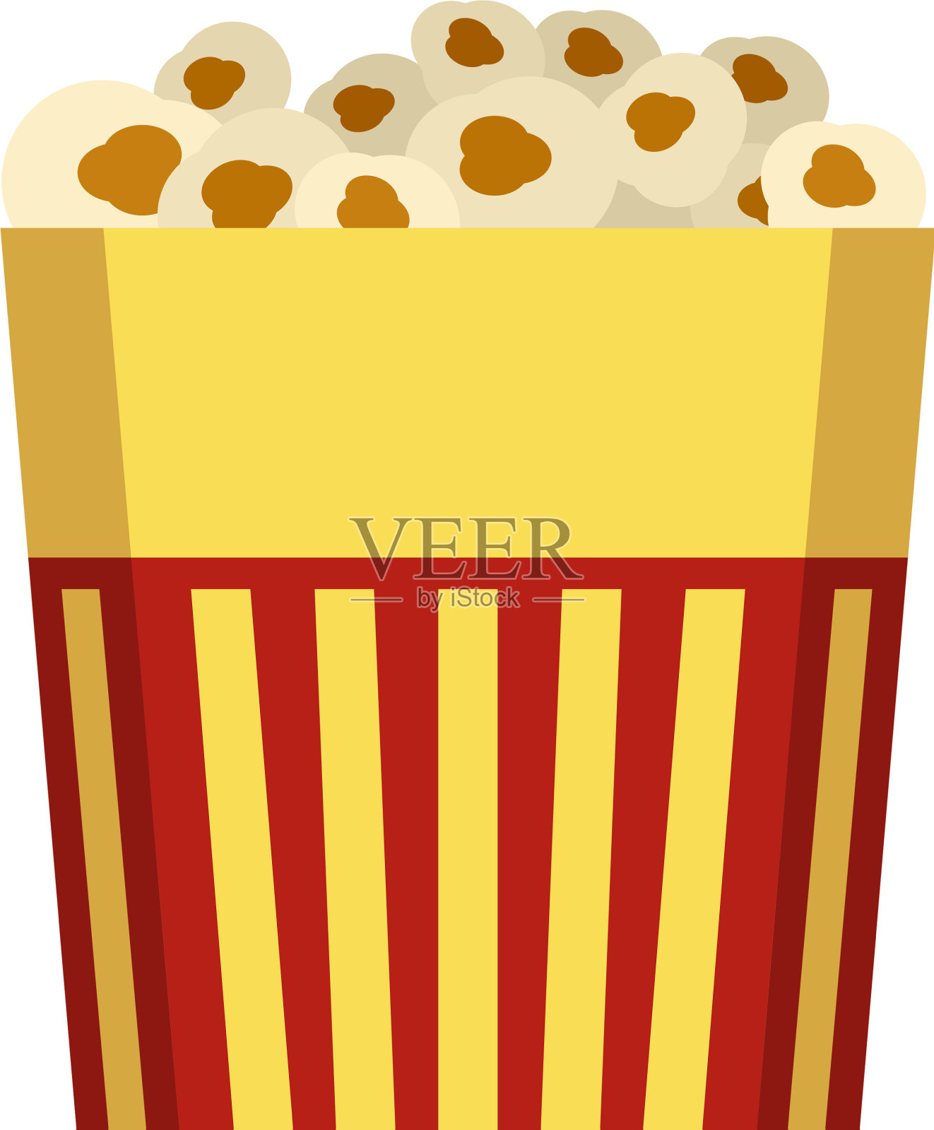 纸爆米花盒图标扁平化风格设计元素图片