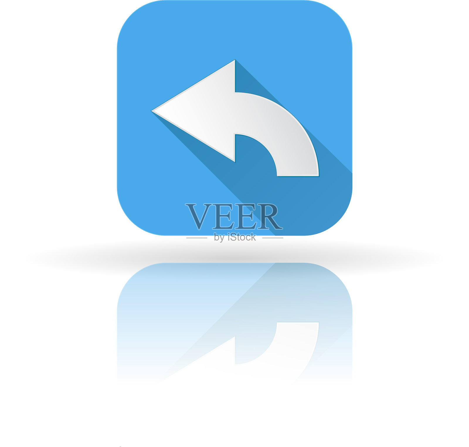 带有阴影和反射的蓝色箭头图标设计元素图片