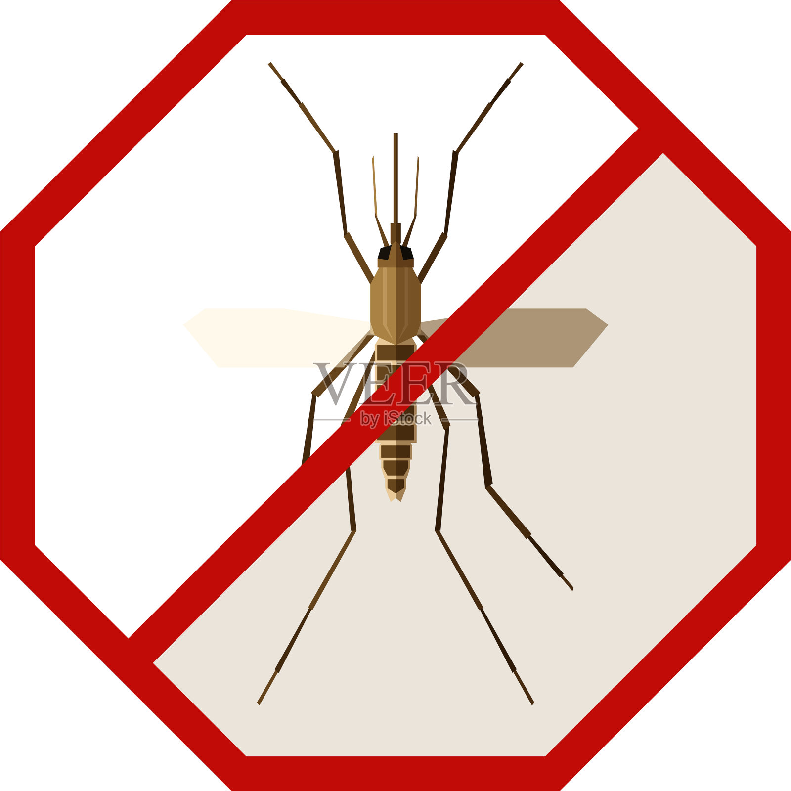 平面几何符号与蚊子图标素材