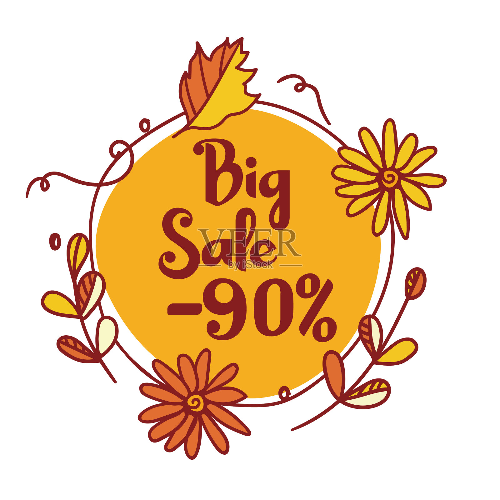 一个大的九折的秋季循环设计元素图片