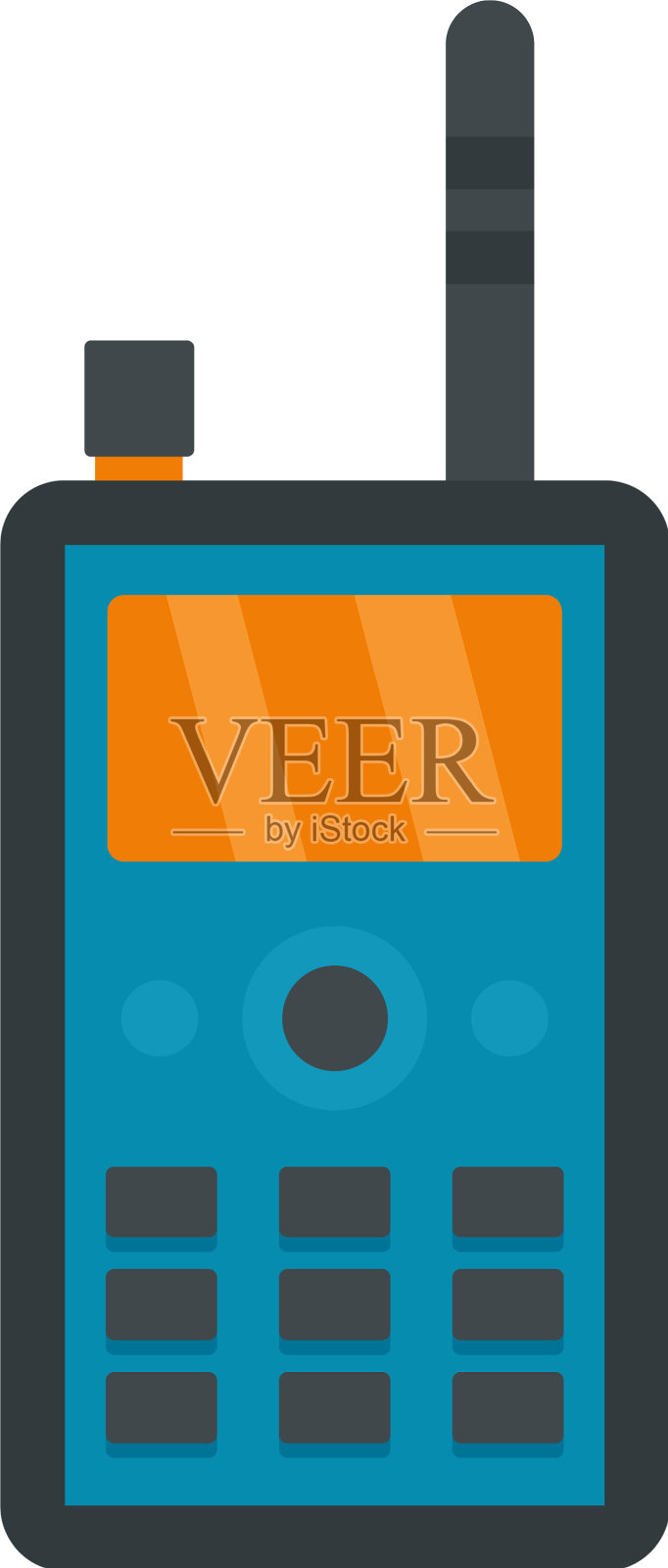 对讲机收音机图标平坦风格设计元素图片