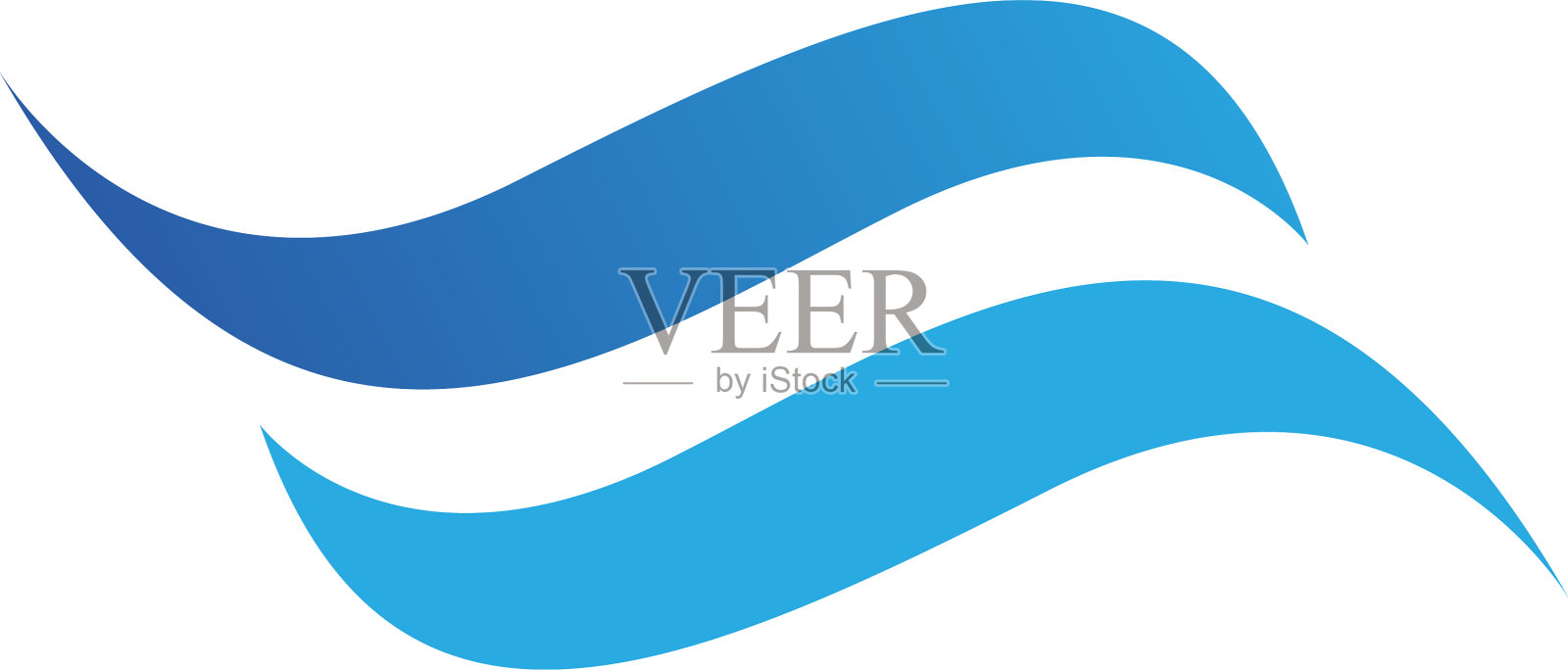 波浪标志和符号模板图标设计元素图片