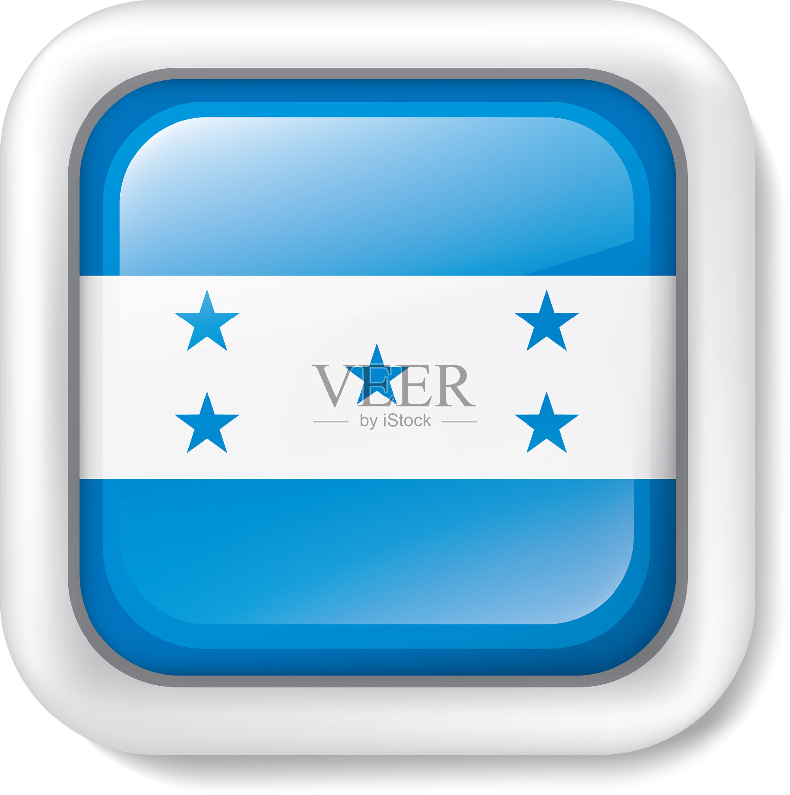 一面白色的洪都拉斯国旗设计元素图片