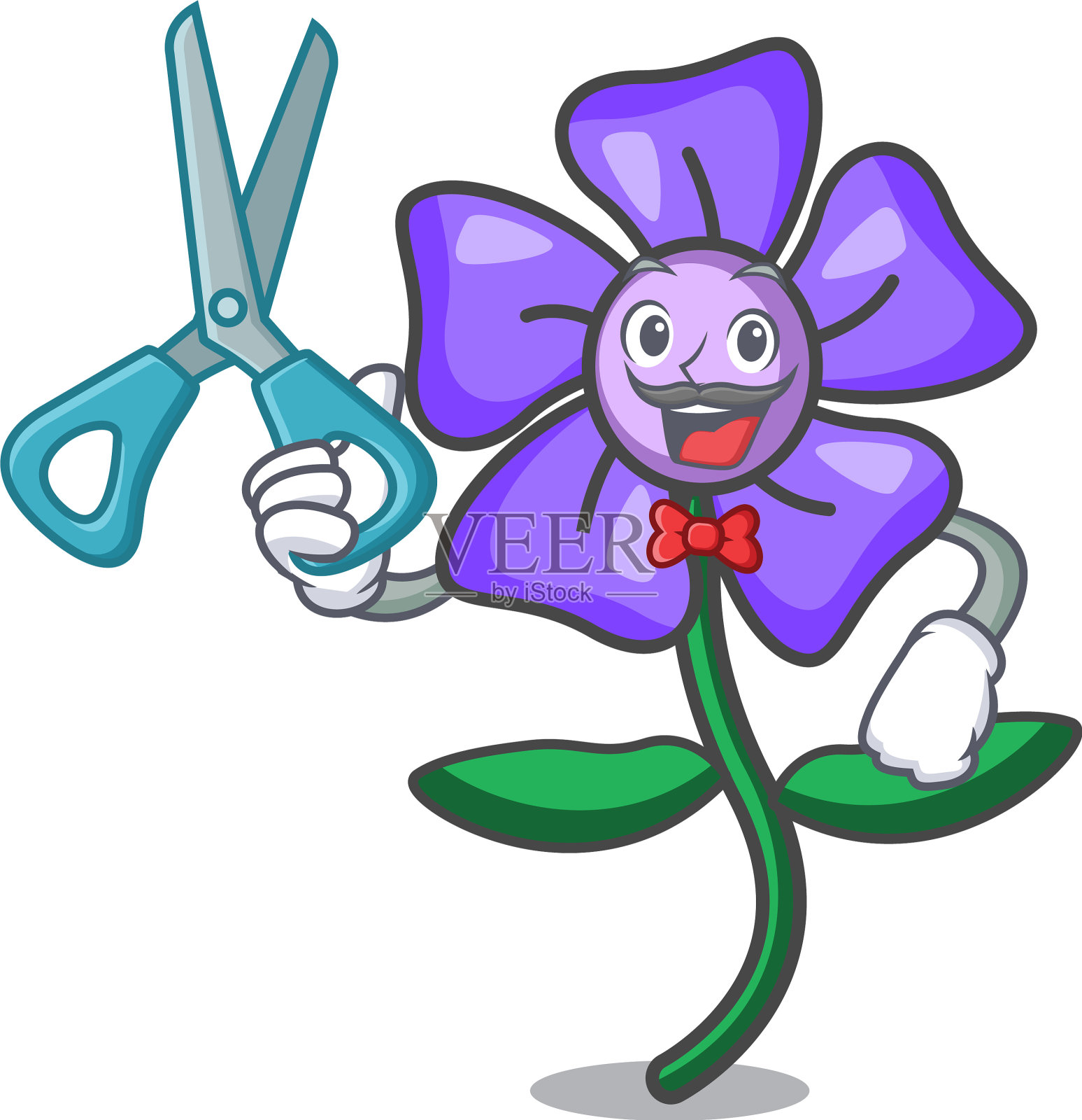 理发师长春花人物卡通设计元素图片