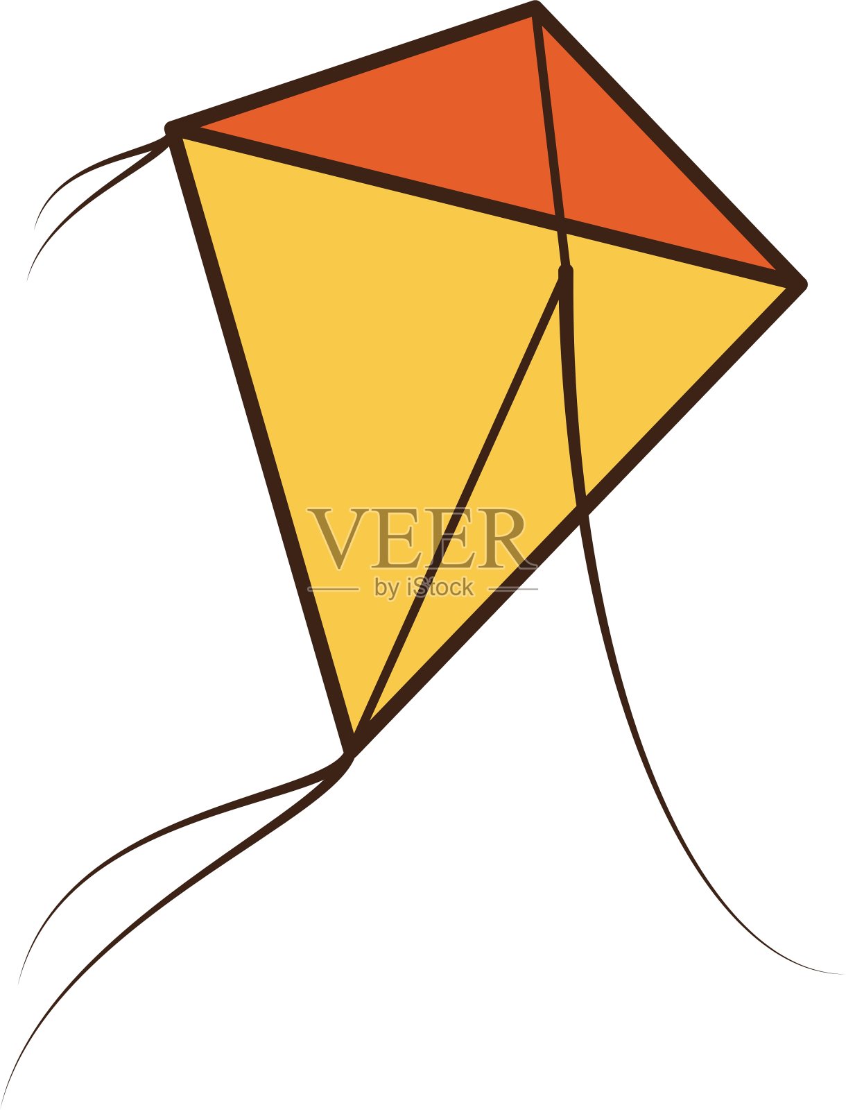 美丽的风筝飞孤立的图标设计元素图片