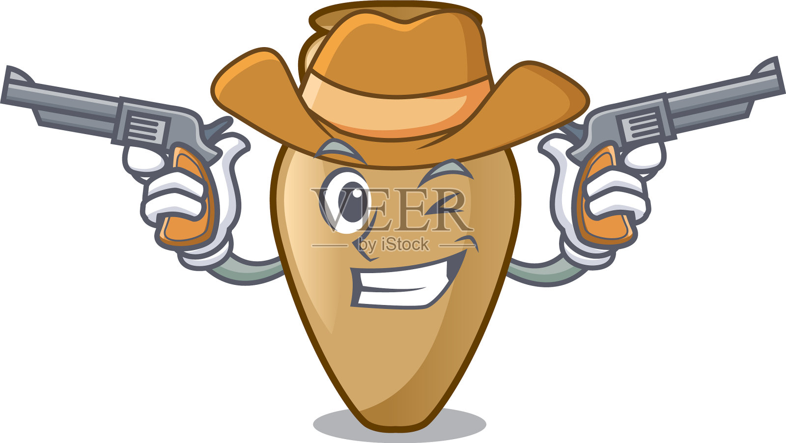 牛仔双耳罐人物卡通风格设计元素图片