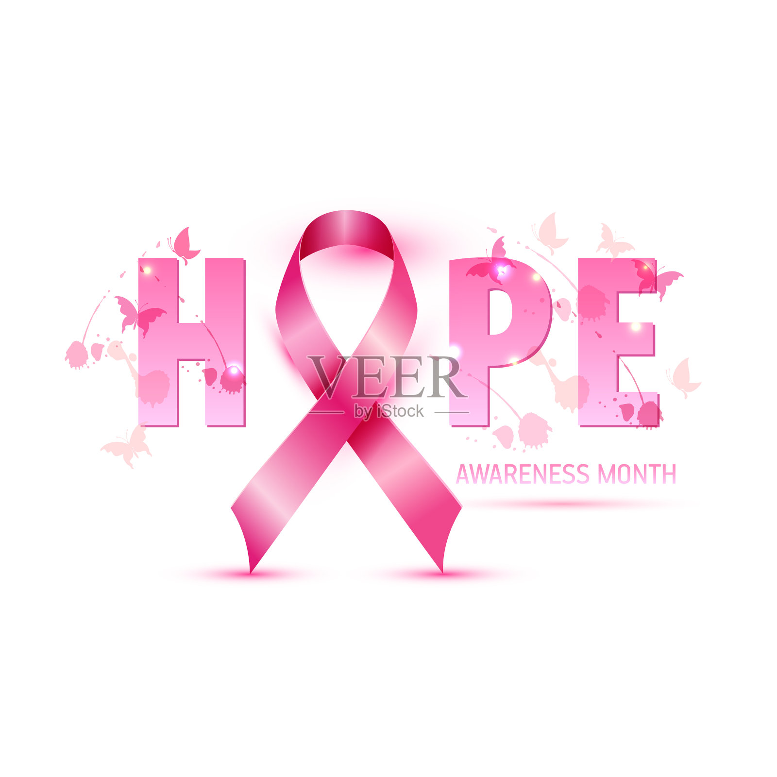 乳腺癌意识概念粉色设计元素图片