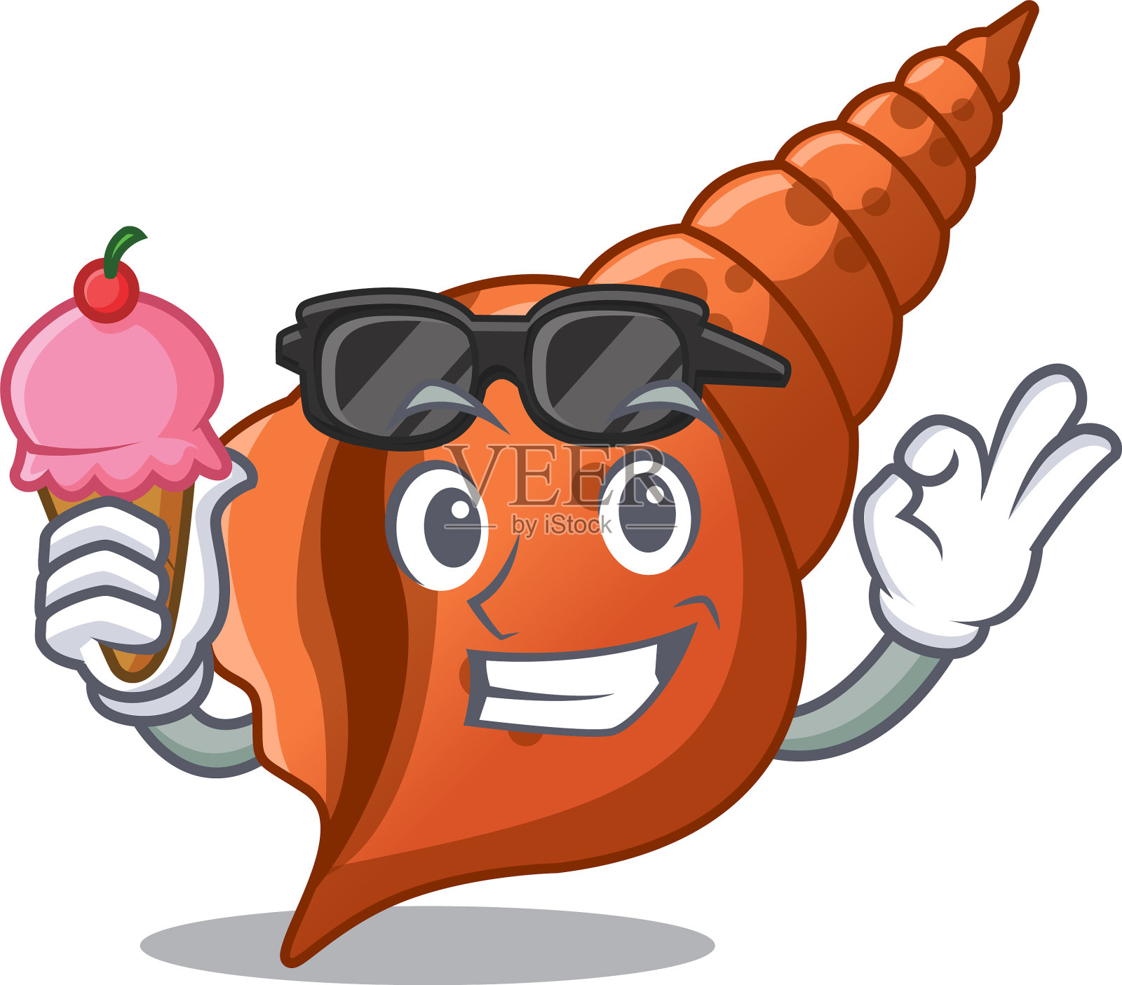 用冰淇淋长壳人物卡通设计元素图片