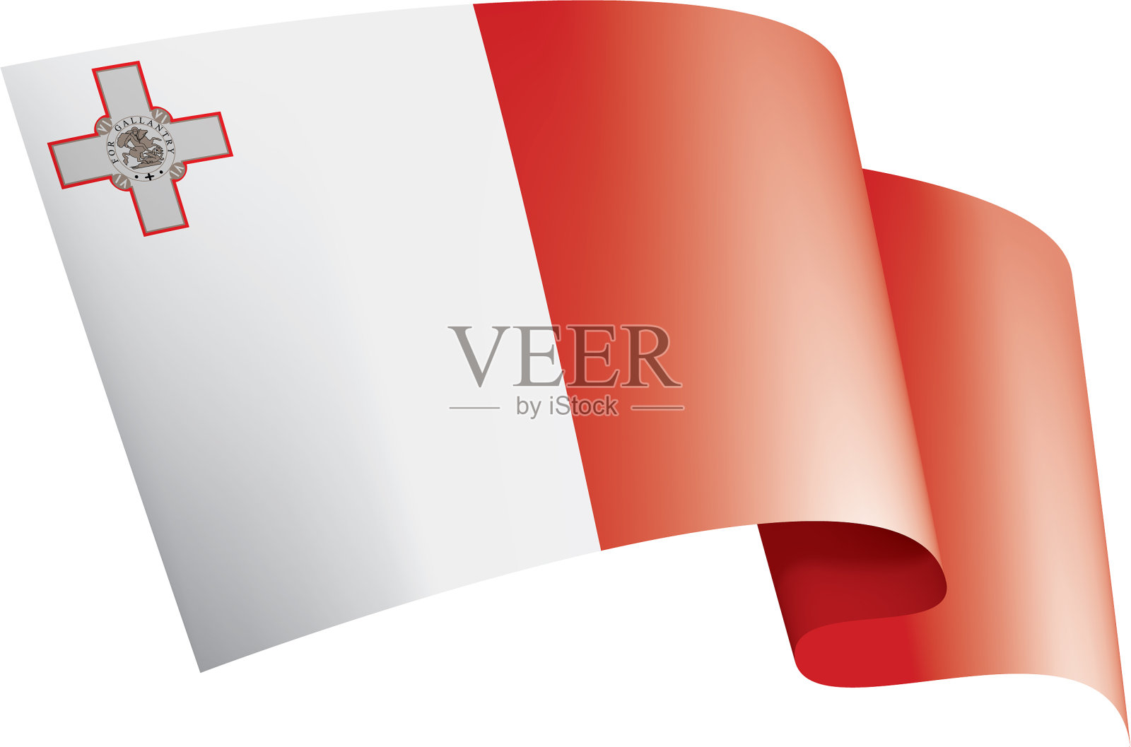 马耳他国旗上有白色设计元素图片