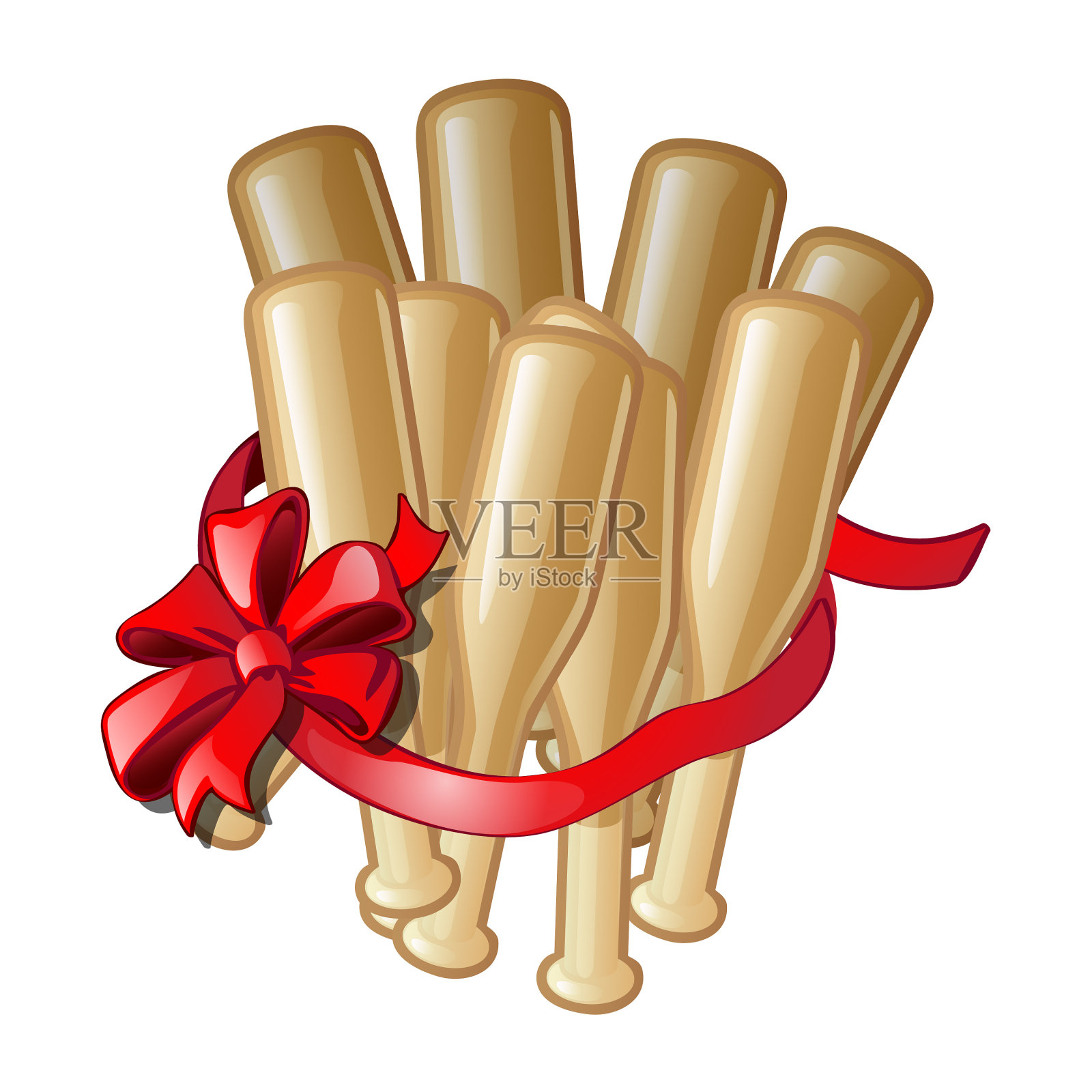 礼物的形式的棒球球棒与设计元素图片