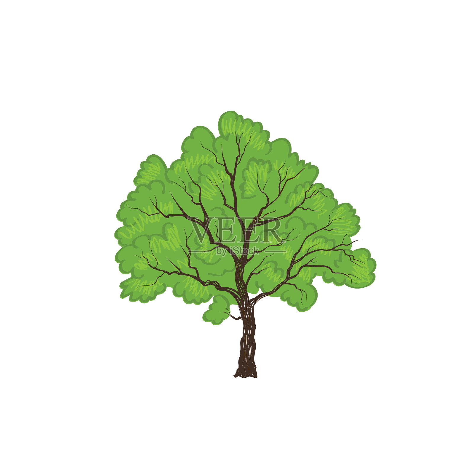 树与叶夏季自然标志花木材设计元素图片