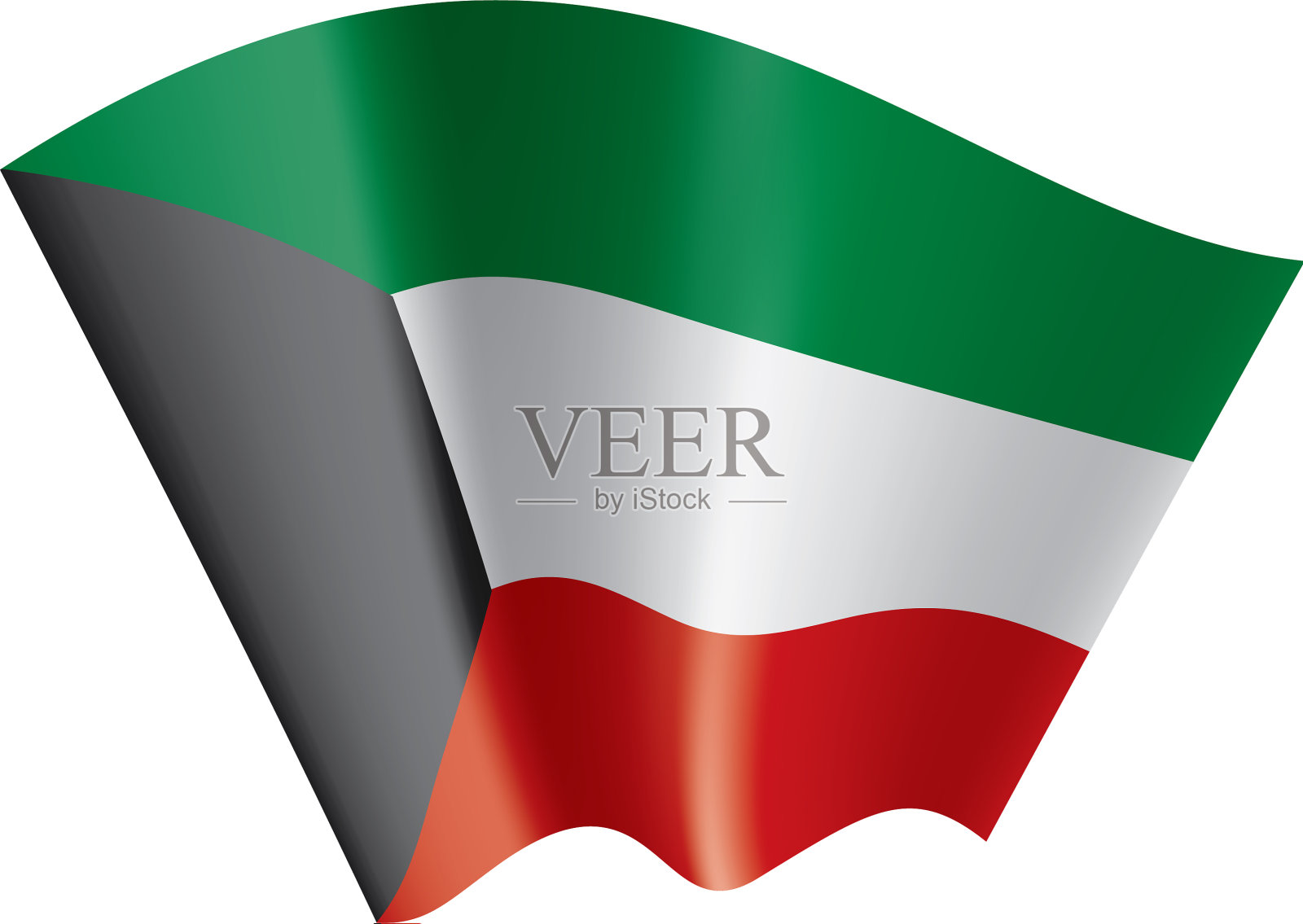 科威特国旗上有白色设计元素图片